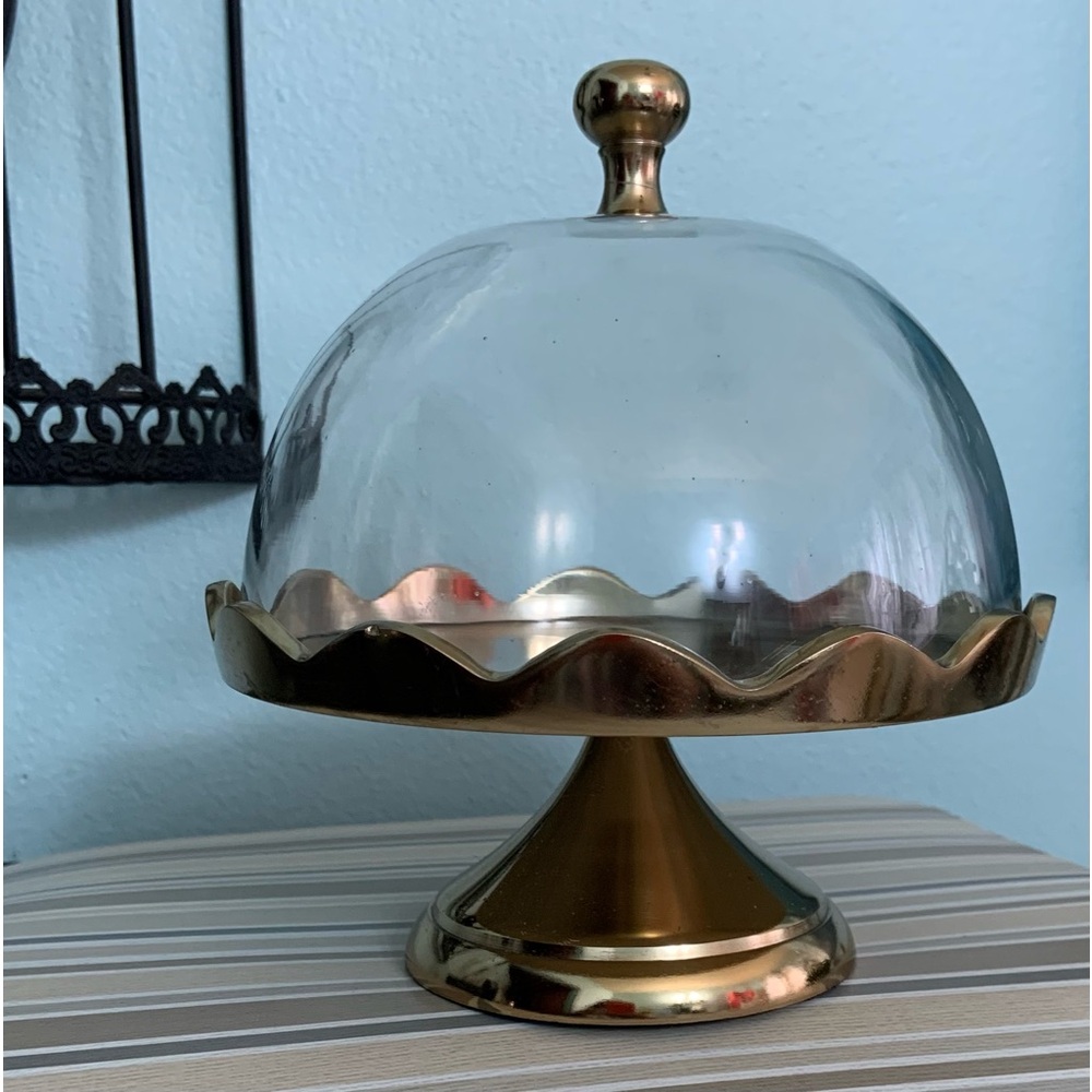 brassy and glass desert cheese cloche